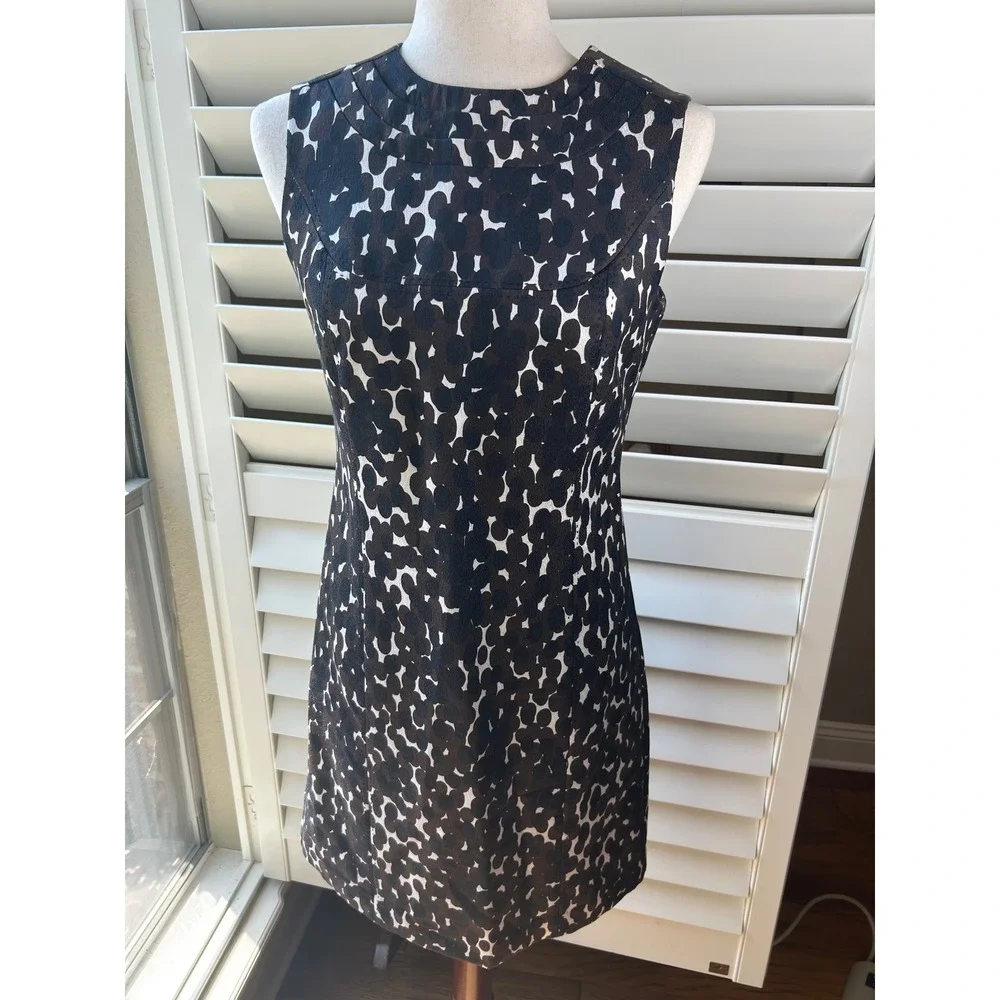 Tory Burch Shift Dress Womens 2 Brown Sleeveless Silk Blend